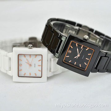 Fashion Unisex Watch in Ceramic Material Rose Golden Circle, Wholesales, OEM and ODM are Welcome